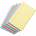 Universal Index Cards, Ruled, 5 x 8, Assorted, 100/Pack - 5" Width x 8" LengthRecycled - Ruled - 100 / Pack 1 thumbnail image