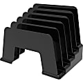 Deflecto® 5-Compartment Desktop Incline Sorter, 30% Recycled, Black