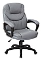 Office Star™ Work Smart™ Faux Leather High-Back Chair, Charcoal/Black
