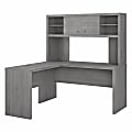 Bush Business Furniture Echo L-Shaped Desk With Hutch, Modern Gray, Standard Delivery 1 thumbnail image