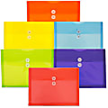 JAM Paper® Plastic Letter Booklet Envelopes, 9-3/4" x 13", Button & String Closure, Assorted Colors, Pack Of 6 Envelopes 1 thumbnail image