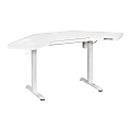 Office Star Stealth Sit-to-Stand Electric 48”W Adjustable Height Corner Standing Desk, White