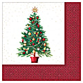 Amscan Oh Christmas Tree 2-Ply Beverage Napkins, 5" x 5", Multicolor, Pack Of 250 Napkins 1 thumbnail image