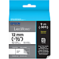 Epson® LabelWorks Standard LC Tape Cartridge, 1/2", Black on White