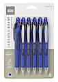 Office Depot® Brand Retractable Ballpoint Pens With Grip, Medium Point, 1.0 mm, Blue Barrel, Blue Ink, Pack Of 6 1 thumbnail image