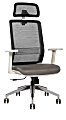 Sinfonia Sing Ergonomic Mesh/Fabric High-Back Task Chair With Antimicrobial Protection, Fixed T-Arms, Headrest, Black/Gray/White