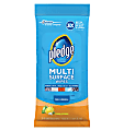 Pledge Multi Surface Cleaner Wipes - Wipe - Citrus Scent - 7" Width x 8" Length - 25 / Pouch - 12 / Carton - White
