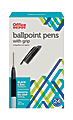 Office Depot® Brand Grip Ballpoint Pens, Medium Point, 1.0 mm, White Barrel, Black Ink, Pack Of 24 Pens