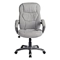 Nulla High-Back Microfiber Chair, 46 1/2"H x 26 3/8"W x 28 3/8"D, Gray Fabric 1 thumbnail image