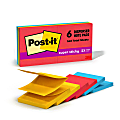 Post-it® Super Sticky Pop Up Notes, 3 in x 3 in, 6 Pads, 90 Sheets/Pad, 2x the Sticking Power, Playful Primaries Collection 1 thumbnail image