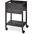 Lorell® Perforated Mobile File Cart, 18"D, Black
