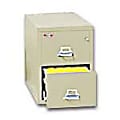 FireKing® 25"D Vertical 2-Drawer Legal-Size Fireproof File Cabinet, Metal, Parchment, White Glove Delivery 1 thumbnail image