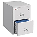 FireKing® 25"D Vertical 2-Drawer Legal-Size File Cabinet, Metal, Platinum, White Glove Delivery