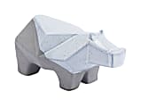 Zuo Modern Geo Hippo Sculpture, 4 5/16"H x 8 1/2"W x 4 5/16"D, Distressed White/Gray 1 thumbnail image