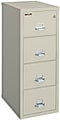 FireKing® 25"D Vertical 4-Drawer Letter-Size Fireproof File Cabinet, Metal, Parchment, White Glove Delivery