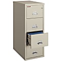 FireKing® 25"D Vertical 4-Drawer Legal-Size Fireproof File Cabinet, Metal, Parchment, White Glove Delivery 1 thumbnail image