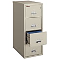 FireKing® 25"D Vertical 4-Drawer Legal-Size File Cabinet, Metal, Parchment, White Glove Delivery