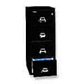 FireKing® 25"D Vertical 4-Drawer Legal-Size Fireproof File Cabinet, Metal, Black, White Glove Delivery 1 thumbnail image