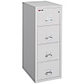 FireKing® 25"D Vertical 4-Drawer Legal-Size File Cabinet, Metal, Platinum, White Glove Delivery