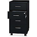 Lorell® 26-1/2"D Vertical 4-Drawer Mobile File Cabinet, Black 1 thumbnail image