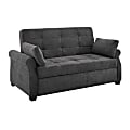 Lifestyle Solutions Serta Henley Convertible Sofa, Queen Size, 39-3/5”H x 72-3/5”W x 37-3/5”D, Gray