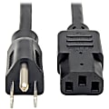 Eaton Tripp Lite Series Desktop Computer Power Cord, NEMA 5-15P to C13, 5-Pack - 10A, 125V, 18 AWG, 2 ft. (0.61 m), Black - P0300025 1 thumbnail image