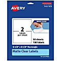 Avery® Permanent Labels, 94229-CMF50, Rectangle, 5-1/2" x 8-1/2", Matte Clear, Pack Of 100