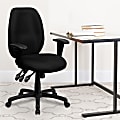 Flash Furniture Ergonomic Fabric High-Back Multifunctional Swivel Chair, Black