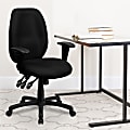 Flash Furniture Ergonomic Fabric High-Back Multifunctional Swivel Chair, Black 1 thumbnail image