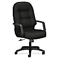 HON® Pillow-Soft® Ergonomic Bonded Leather High-Back Chair, Black