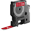 Dymo D1 Durable Labels - 1/2" - White, Red - 1 Each