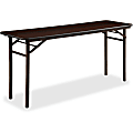 Lorell® Laminate Folding Banquet Table, 29"H x 60"W x 18"D, Mahogany