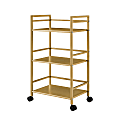 Ameriwood™ Home Helix Rolling Utility Cart, 29-15/16”H x 16-13/16”W x 11-7/16”D, Gold