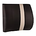 HealthSmart® Vivi Relax-a-Bac™ Premium Lumbar Back Support Cushion Pillow, 3"H x 14”W x 13”D, Black/Tan Stripe
