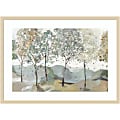 Amanti Art Breezy Landscape Trees I by Allison Pearce Wood Framed Wall Art Print, 24”H x 33"W, Natural