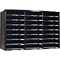 Storex Stackable Literature Sorter - 12000 x Sheet - 24 Compartment(s) - 9.50" x 12" - 20.5" Height x 14.1" Width31.4" Length - Black - Plastic, Polystyrene - 1 Each