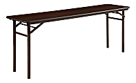 Lorell® Laminate Folding Banquet Table, 29"H x 72"W x 18"D, Mahogany