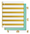 Divoga® Gold Struck Notebook, 8 1/2" x 10 1/2", College Ruled, Assorted Designs, 80 Sheets