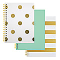 Divoga® Gold Struck Personal Size Notebook, 5" x 7", College Ruled, Assorted Designs (No Design Choice), 80 Sheets