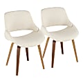 LumiSource Fabrico Dining Chairs, Walnut/Cream Noise, Set Of 2 Chairs 1 thumbnail image