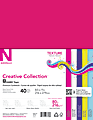 Neenah® Creative Collection™ Textured Card Stock, Assorted Bright Colors, Letter (8.5" x 11"), 80 Lb, Pack Of 40 1 thumbnail image