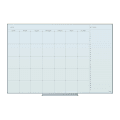 U Brands® Frameless Floating Non-Magnetic Glass Dry-Erase Monthly Calendar Board, 36" X 24", Frosted White (Actual Size 35" x 23")