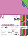 Neenah® Creative Collection™ Double-Color Textured Card Stock, Assorted Colors, Letter (8.5" x 11"), 70 lb, Pack Of 40 1 thumbnail image
