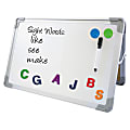 Flipside Magnetic Dry-Erase Whiteboard Desktop Easel Set, 18" x 12", Aluminum Frame With Silver Finish