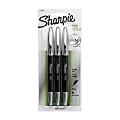 Sharpie® Soft-Grip Pens, Fine Point, 0.8 mm, Black Barrel, Black Ink, Pack Of 3 1 thumbnail image