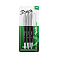 Sharpie® Soft-Grip Pens, Fine Point, 0.8 mm, Black Barrel, Assorted Ink Colors, Pack Of 3