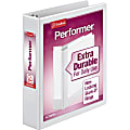 Cardinal® XtraValue ClearVue™ Slant 3-Ring Binder, 1 1/2" D-Rings, White 1 thumbnail image