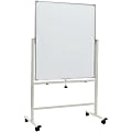 Excello Double-Sided Mobile Magnetic Dry-Erase Whiteboard On Wheels, Steel, 36"x 42", White, Aluminum Frame 1 thumbnail image
