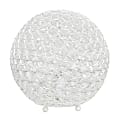 Lalia Home Elipse Glamorous Crystal Orb Table Lamp, 10"H, White