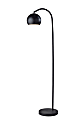 Adesso® Emerson Floor Lamp, 59"H, Black Shade/Black Base